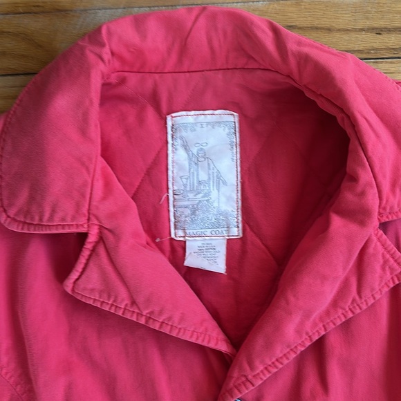 Red Quilted Chore Barn Coat, Size Large - Picture 2 of 8